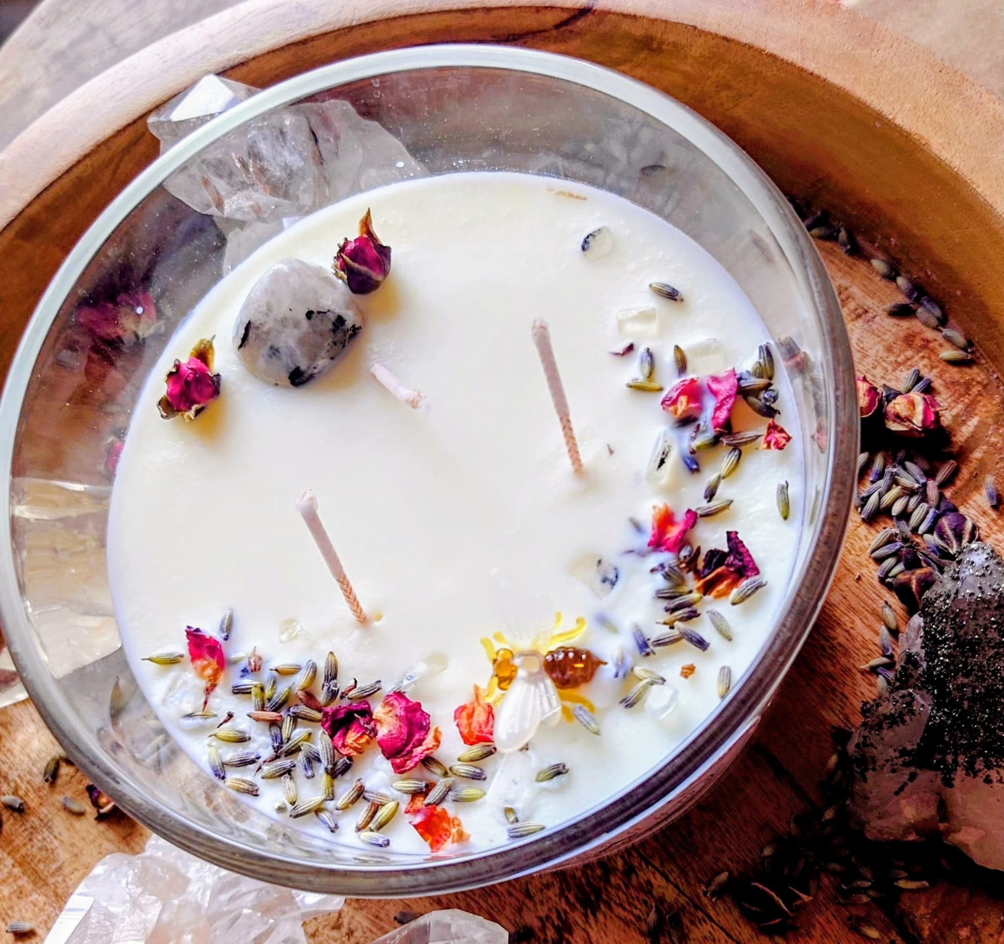 "Moonlit Clarity" | Clary Sage, Bergamot & Moonstone | Balance & Inner Clarity | 55cl Three-Wick Candle