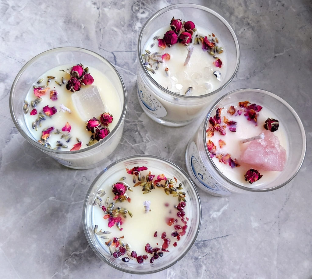 "The Goddess Flame" | Rose Geranium, Frankincense & Moonstone Candle  | Divine Feminine Heart Opening, Softness, Strength & Renewal Ritual 30cl Candle