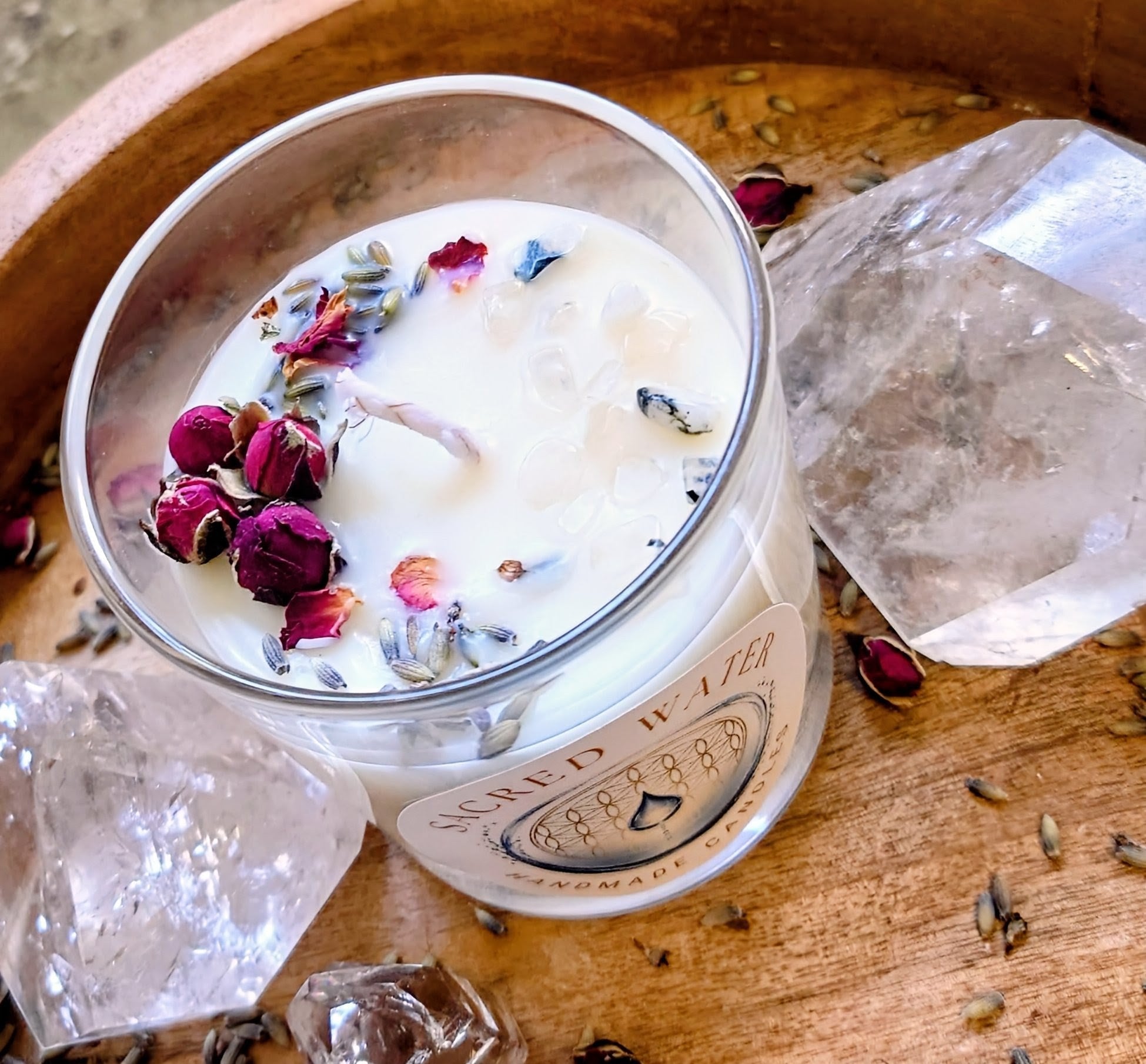 "The Goddess Flame" | Rose Geranium, Frankincense & Moonstone Candle  | Divine Feminine Heart Opening, Softness, Strength & Renewal Ritual 30cl Candle