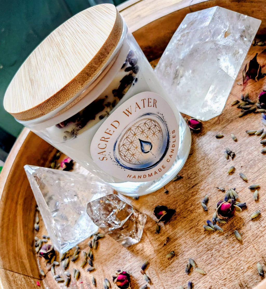 "The Goddess Flame" | Rose Geranium, Frankincense & Moonstone Candle  | Divine Feminine Heart Opening, Softness, Strength & Renewal Ritual 30cl Candle