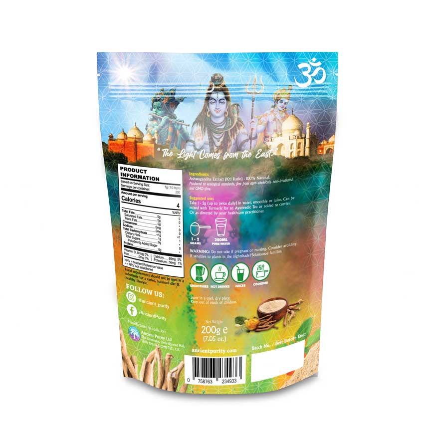 Ashwagandha Extract Powder – High-Strength 10:1 Whole Root