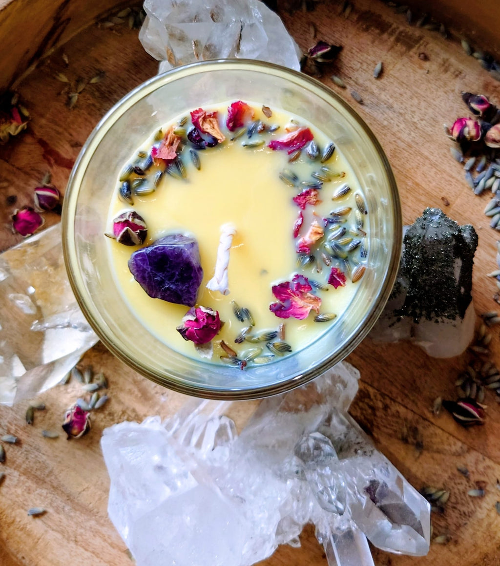"Peaceful Harmony" | Lavender, Sweet Orange, Eucalyptus & Amethyst | 30cl Candle